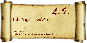 Lányi Iván névjegykártya