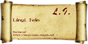 Lányi Iván névjegykártya